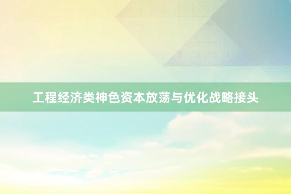 工程经济类神色资本放荡与优化战略接头